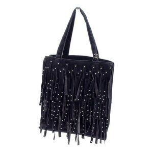 CHANEL Handbag Black x silver Women Authentic secondhand